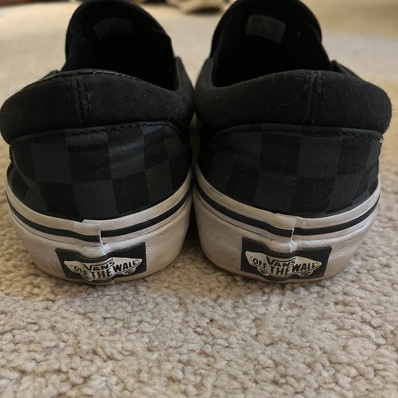 Vans *Black & Grey* Slip-On Checkerboard | Women's 6.5 | Gently Used, EUC - Picture 7 of 12